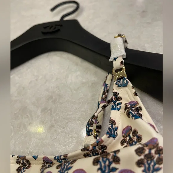 Tory Burch Floral Print One-Piece Swimsuit in Purple Bloom Size M - Picture 9 of 13